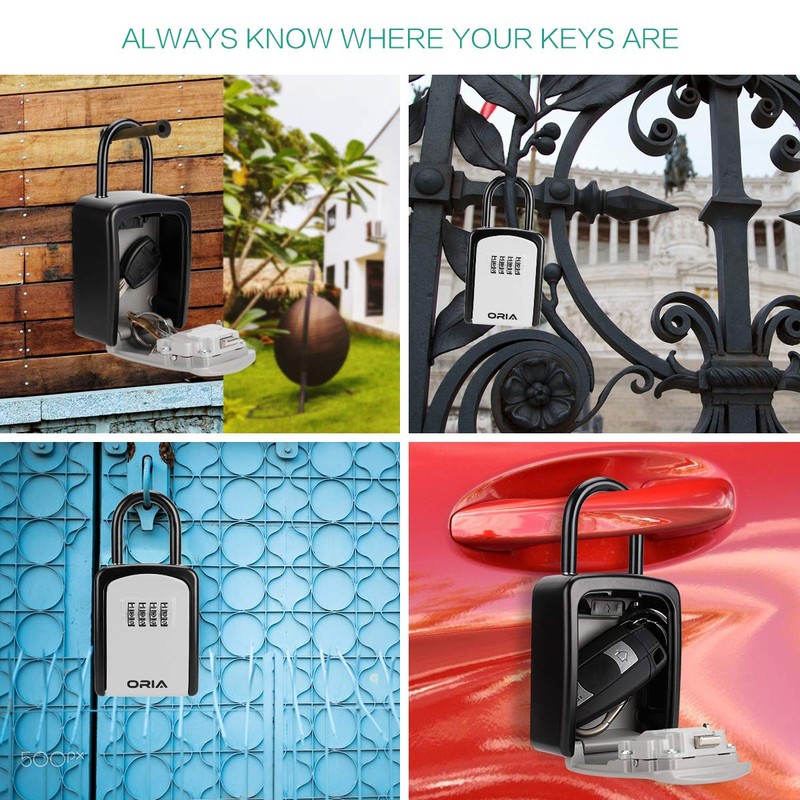ORIA Key Lock Box, Key Safe Box, 4 Digit Combination