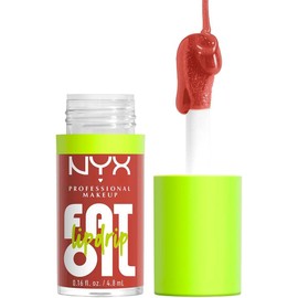 NYX PROFESSIONAL MAKEUP Fat Oil Lip Drip Gloss Tono Splash of Cream, 4.8ml - Brillo labial efecto jugoso hasta por 12H, infusionado con aceite de aguacate, mora y frambuesa, sin sensación pegajosa, fórmula vegana