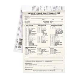 Detailed Driver's Vehicle Inspection Report (Pre- & Post-Trip) 10-pk. - Book Format with 31 Sets, 2-Ply Carbonless, 5.5" x 8.5", Meet FMCSR Requirements, J. J. Keller & Associates, Inc.