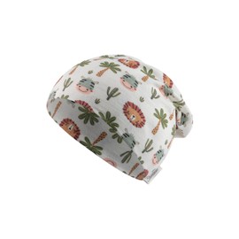 Sterntaler Beanie Safaritiere - Beanie Baby - Unisex Baby Hat Made of Flame Yarn Jersey with Safari Animals - Hat Protects the Head from the Sun - Lightweight Hat for Babies, ecru