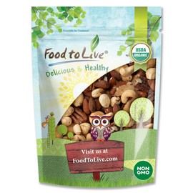 Organic Deluxe Nuts Mix, 1 Pound — A Blend of Dry Roasted Pecans, Cashews, Filberts, Almonds and Brazil Nuts with Himalayan Salt. Non-GMO, Oven Roasted and Lightly Salted. No Oil Added, Kosher, Bulk