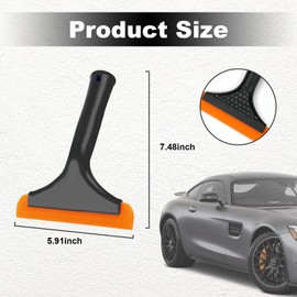 Ziciner Small Silicone Window Squeegee, Car Windshield Water Blade Squeegee, Multifunctional Auto Squeegee with 5.9 Inch Blade and Non-Slip Handle for Car Window, Mirror, Home Cleaning (Black)