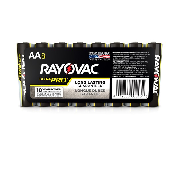 Rayovac Batteries ALAA8PK Alkaline Batteries, Size AA (Pack of 8)