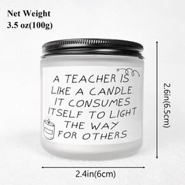 an Awesome Teacher Appreciation Week Scented Candle Gift Idea for Women Men from Students on Graduation Birthday Christmas Thanksgiving Day Back to School Retired Cute Cool Funny Unique Present