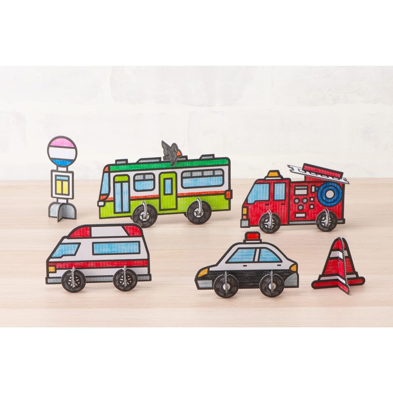 Gimpo First Cardboard Craft Kit, Town Car Play, Gintori Sangyo