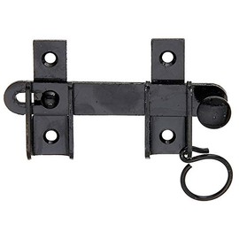 Gah-Alberts 307653 Shutter Latch with Lock / Total Length 130 mm / Panel W x H 25 x 55 mm / Black Varnish