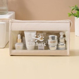 XFSRG Toiletry Bag Transparent Dry and Wet Separation Makeup Bag with Large Capacity Transparent Bag Airport Compliant Bag Travel Accessories for Men and Women, White