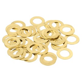 MECCANIXITY 58 Pack Brass Flat Washer, M8 Copper Washers Crush Washer Kit Assortment, 8mm ID, 14mm OD, 0.5mm Thick for Bolts Screws Machinery Repair, Outdoor Construction