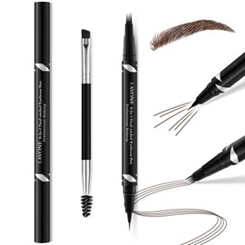 LAVONE Eyebrow Pen,2-IN-1 Dual-ended Waterproof Eyebrow Pencil,with 4 Tip Microblading Eyebrow Pen and Ultra-Precise Brow Pencil,Dual-ended Eyebrow Brush,Eyebrows Makeup for Natural Looking-Chocolate