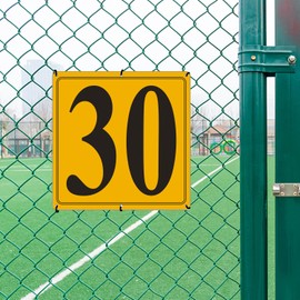 i-CowFun Premium Aluminum Number Signs 30, Metal 12" X 12" Yellow Numbered Signs Outdoor for Parking Lots, Floor, Dock, Court, Aisle, Field, High Visibility, No Fade, Weather-resistant