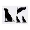 4 x 'Silhouette of Dog Sitting' Temporary Tattoos - Water