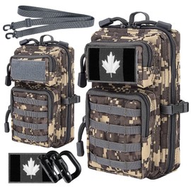 bvya Tactical Molle Utility Pouch Compact Tool Pouch Mini Waist Bag Backpack-Design Phone Pouch with Flag Patch and D-Rings