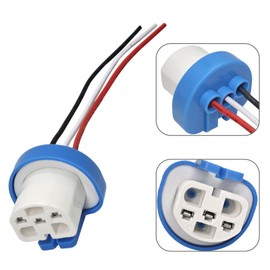 9007 9004 HB1 HB5 High Temperature Ceramic Headlight Plug Pigtail (Pack of 2) - Male Wire Harness for Headlight Fog Light Female Socket