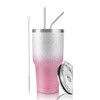 30 oz Tumbler Pink Glitter Gradient Cup Stainless Steel Double
