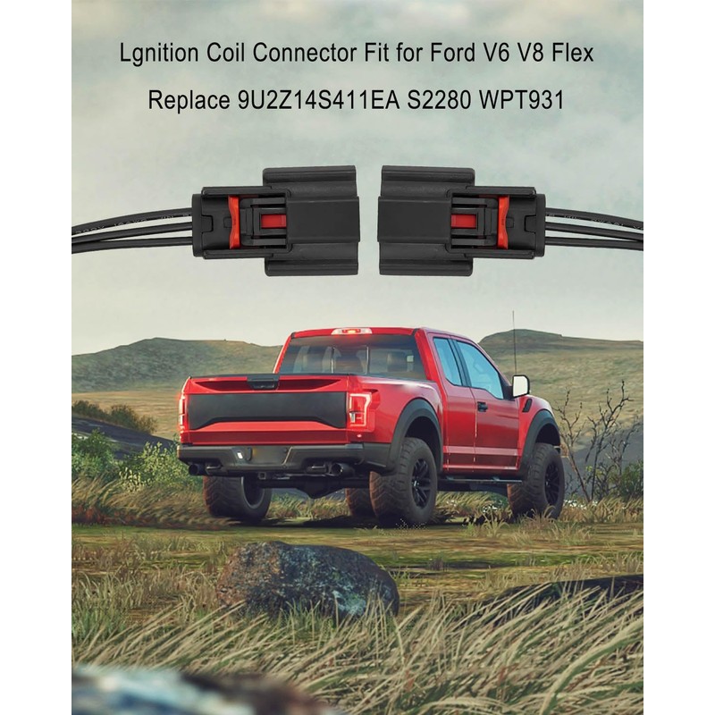 Ignition Coil Connector Pigtail Harness Fit for Ford V6 V8