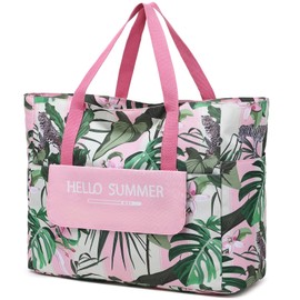 Myhozee Beach Bag XXL Family Swimming Bag Women's Beach Bag with Zip Summer Beach Bag Waterproof Sandproof for Pool Beach Trip