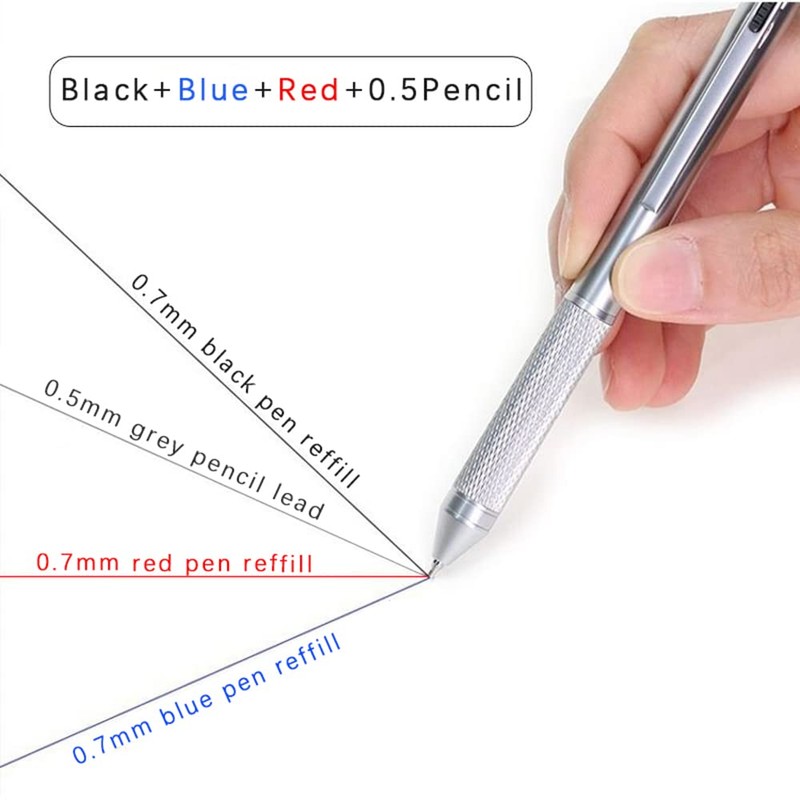 New Technology Gravity Sensor 4-in-1 Multicolour Ballpoint Pen Metal Multifunction