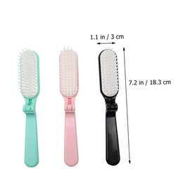 DECHOUS 3Pcs Compact Folding Hair Brush Travel Detangling Combs for All Hair Types Portable and Lightweight for Women Men and Black Blue Pink