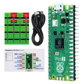 Freenove Raspberry Pi Pico 2 Board Pre-Soldered Header, Dual Arm Cortex-M33 and Dual Hazard3 RISC-V Microcontroller, Development Board, Tutorial Example Projects