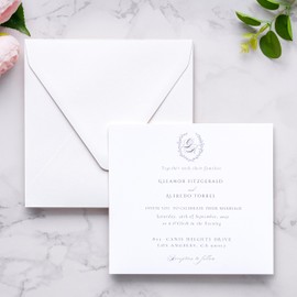50 PCS/Pack Square Envelopes, Euro Flap White Envelopes