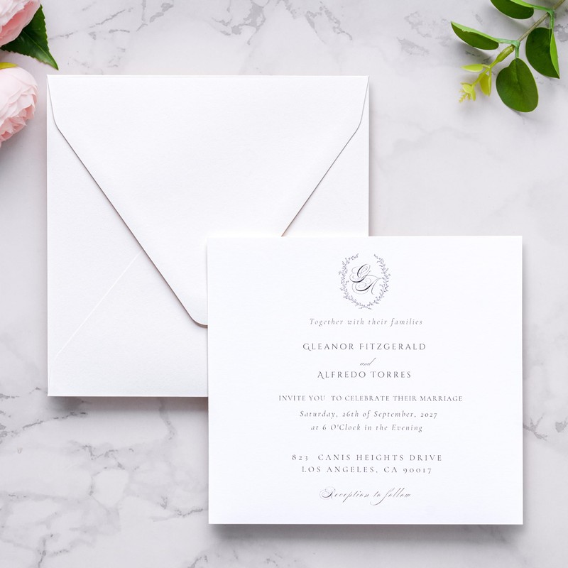 50 PCS/Pack Square Envelopes, Euro Flap White Envelopes