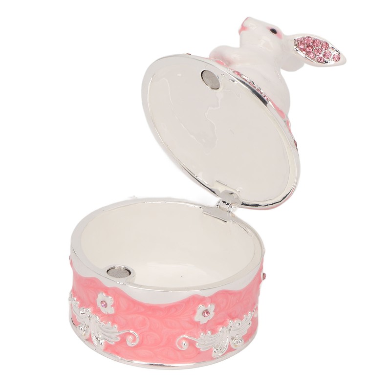 Trinket Box Exquisite Cute Bunny Shape Magnetic Design Zinc Alloy