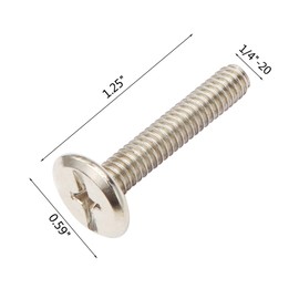 Aiwaiufu 100-Pack 1/4" x 1-1/4" Hurricane Sidewalk Screws, Carbon Steel Hurricane Hardware, Shutter Bolts, for Hurricane Panels, Storm Panels, Sliding Glass Doors