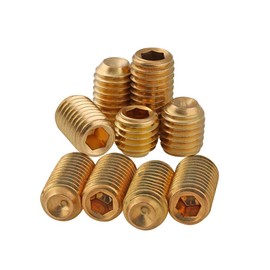Dreneco Brass Grub Screws Set Allen Key Screws Hex Socket Grub Screws Cup Point Set Screw (M3×16mm,20 pcs)