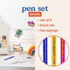 ban.do Write On Black Ink Pen Set of 3, Plastic