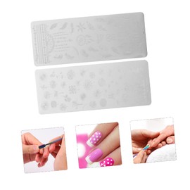 Healvian 3sets Double-ended Nail Art Stamping Kit Stamper Scraper Plates for Manicure for Home Salon Use Create Unique Nail Designs