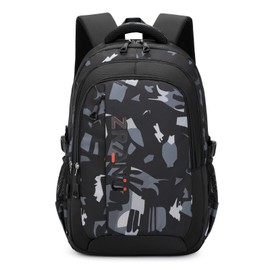 Amythe Rucksack Jungen Schulrucksack Teenager- Lässiger Daypack Herren Wasserdicht für 15.6 Zoll Laptop, Schultasche Jungen 5.- 9. Klasse Modischer Ranzen, Schwarz
