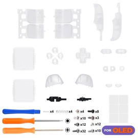 eXtremeRate Replacement Full Set Buttons for Steam Deck OLED Handheld Console - Clear DIY Custom ABXY D-pad Trackpad Bumpers Triggers With Tools - Without Console
