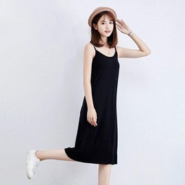 Sleeveless Resort Beach Long Slip Dress for Summer Vacation Dress Gray