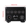 12-24V 5 Gang On/Off Toggle Switch Panel Dual USB Voltmeter