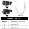 WQYILEAER 2 Pcs Studded Belt, Y2K Belt Star Belt Double