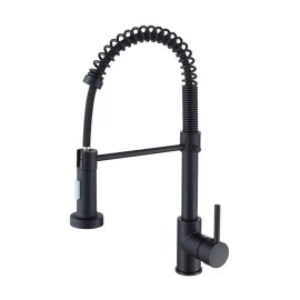 ZSW Kitchen Faucets with Pull Down Sprayer Black Spring Commercial Kitch...