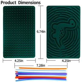 Sensory Activity Board for Kid, Sensory Fidget Toys, Autism Sensory Products, Silicone Calm Down Toy, Kids 3+ & Adults Activities for Travel, ADHD Toy, Sensory Toy (Dark Green-Dinosaur)