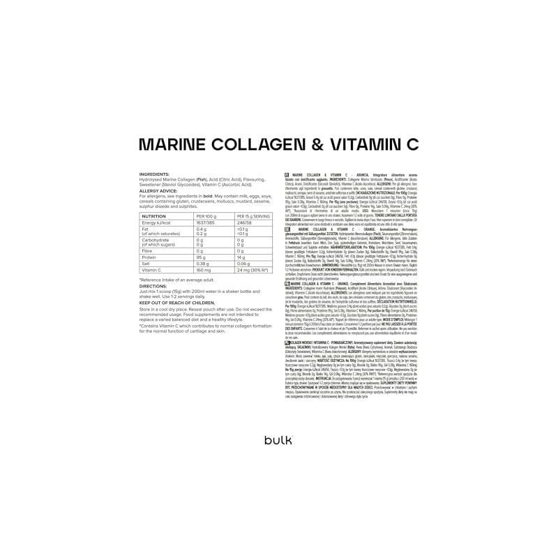 Bulk Bulk Marine Collagen and Vitamin C Powder, 14000 mg