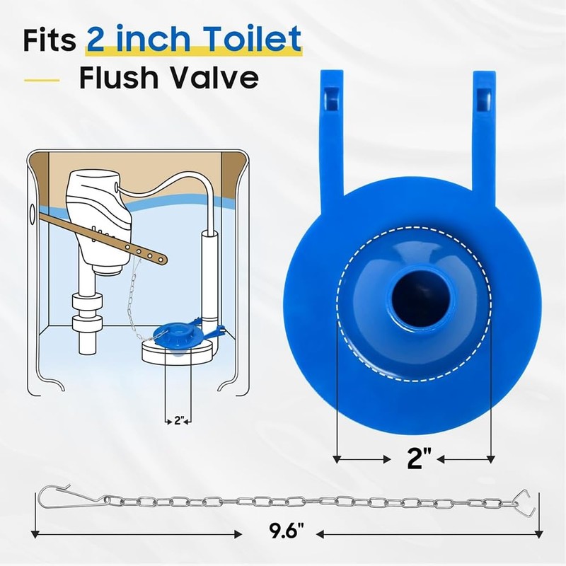 Aswalling Universal Toilet Flapper Replacement Kit 2 Inch 1SET with