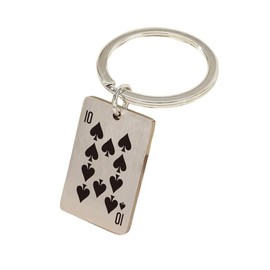 [ALOHAMONI] Metal Playing Cards Cards Vintage American Keychain Key Ring Spade Poker American Casual Miscellaneous Goods Good Luck Motel Charm Accessories Tag Lucky Lucky Item Antique Retro USA, 10
