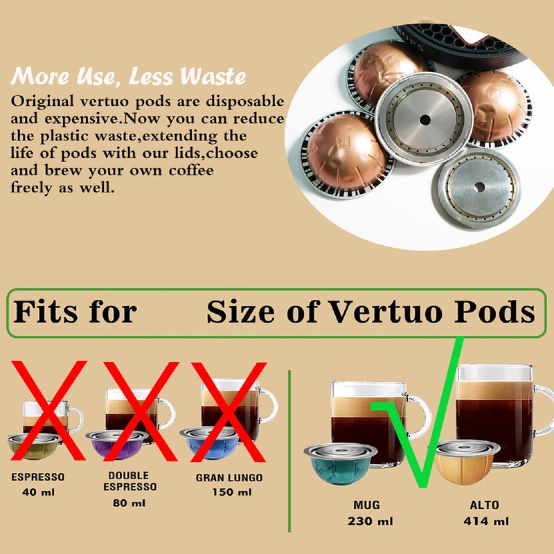 Reusable Coffee Capsule with Lid Scoop Brush Smooth Surface Stainless