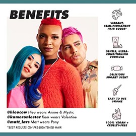 Lime Crime Unicorn Tinte para el cabello, sirena sucia, color de pelo de fantasía verde Seafoam – cobertura completa, ultra acondicionado, semipermane