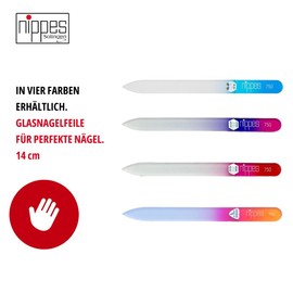 Nippes Glass Nail File Red | 14 cm | Can be Used on Both Sides | Glass File for Nails | Nail File Glass | Glass File for Nails High Quality