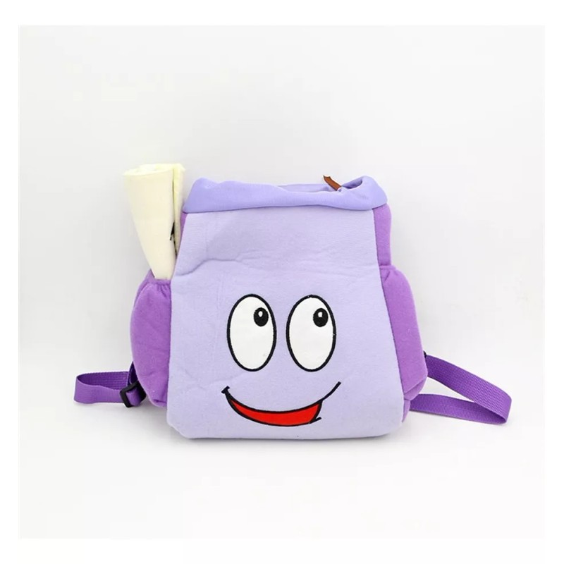 Generic Linda Mochila Bordada De Dibujos Animados Con Mapa