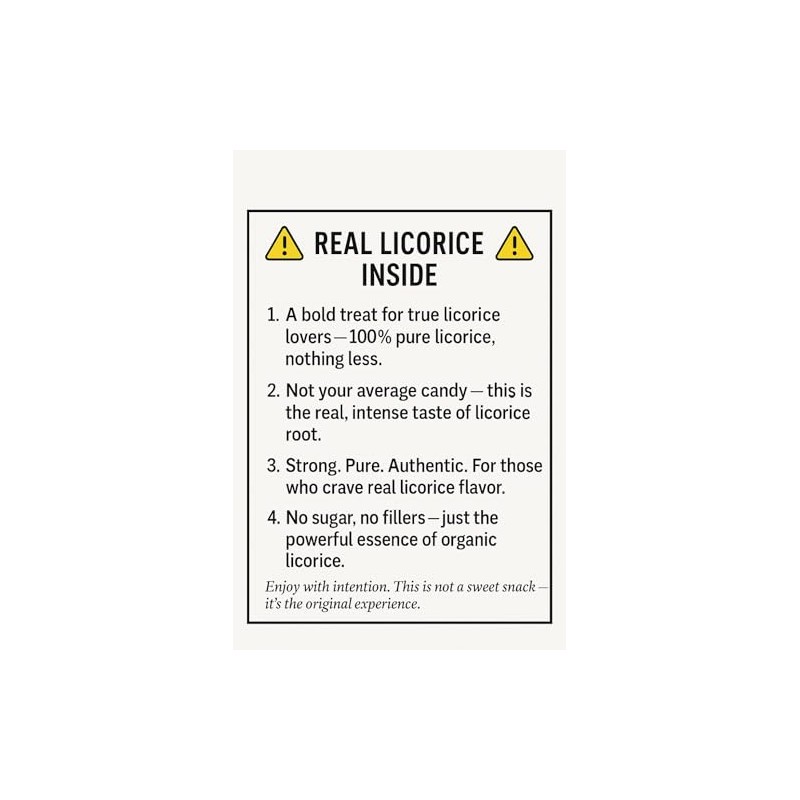 Zagarese 100% Organic Licorice, Original Extra, Dark Brown, Black, (TICO),