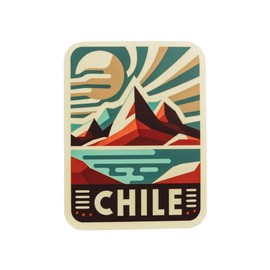 Vagabond Heart Chile Weatherproof Vinyl Sticker - Chile Souvenir Decal - Chile Sticker