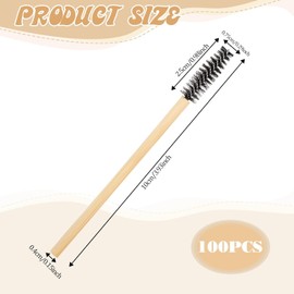 KsngTixe 100pcs Disposable Eyebrow Brushes, Bamboo Handle Eyelash Extension & Mascara Wand, Makeup Brush Applicator Tools for Eyelash Extensions & Makeup