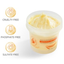 Mascarilla Capilar De Colágeno, Mascarilla Capilar Reparadora Y Acondicionadora Con Aceite De Argán Para Cabello Dañado, Mascarilla Hidratante Y Acondicionadora Profunda Para Todo Tipo De