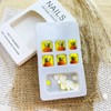LWTZLW Summer Press on Toenails Short Square Yellow False Toe