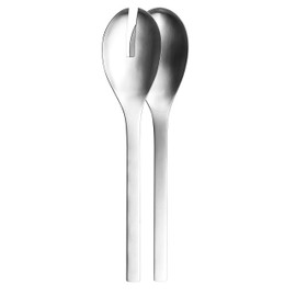 Puresigns One Extra Salad Servers Long 30 cm Stainless Steel Matt Silver 2-Piece Set